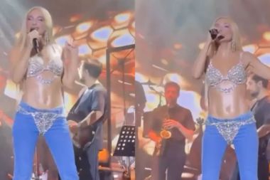 Gülşen pantolon üzerine bikini giydi